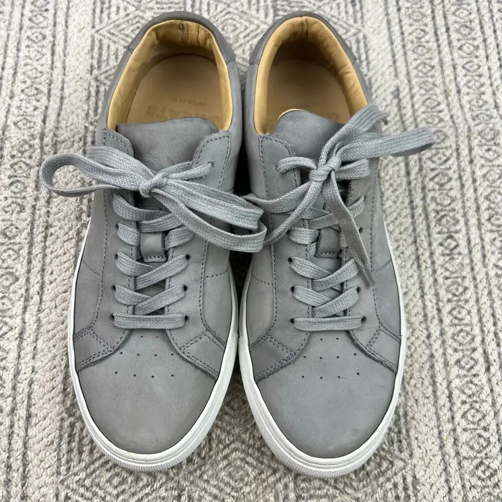 GREATS Royale Court Sneakers Gray Nubuck Leather Minimalist Low Top Casual Shoes